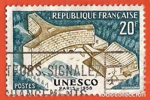 Sellos: FRANCIA. 1958. UNESCO. EDIFICIO DE PARIS - Foto 1