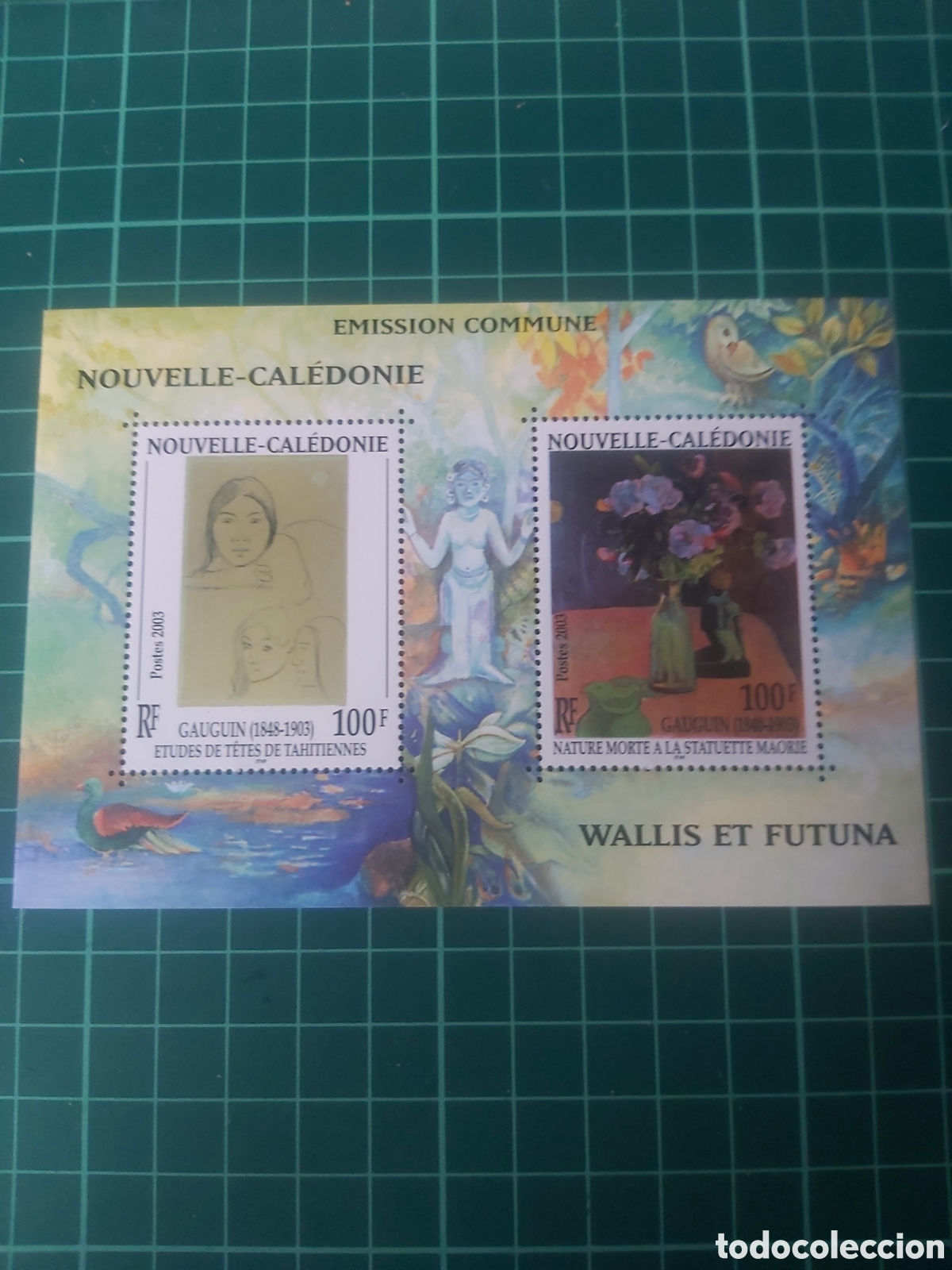 Francobolli: Wallis etc Futuna) nouvelle Caledonia Rep&uacute;blica Francesa conjunta arte giuguin flores fauna flora 28