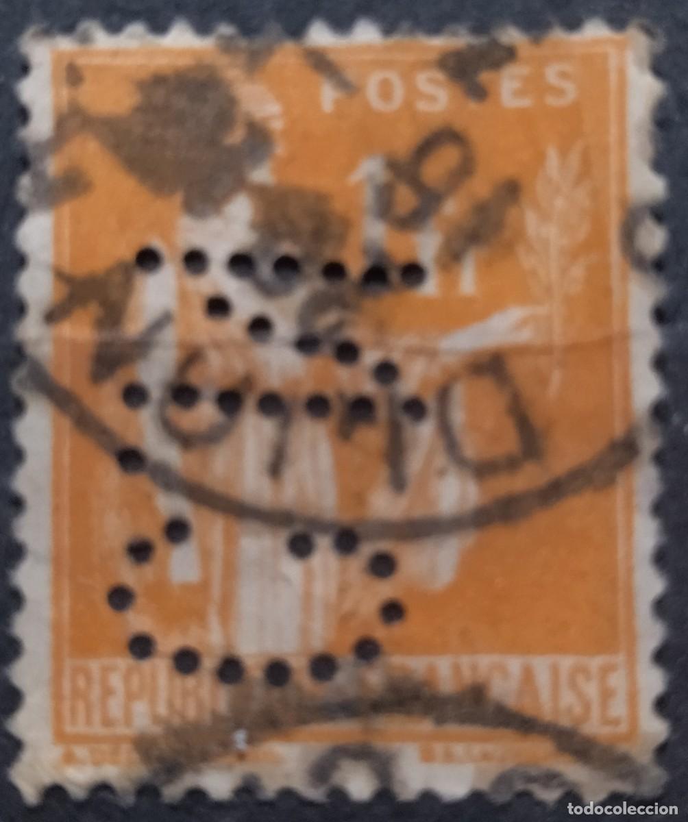 Sellos: FRANCIA. Perfin - Perforado. USADO. - Foto 1