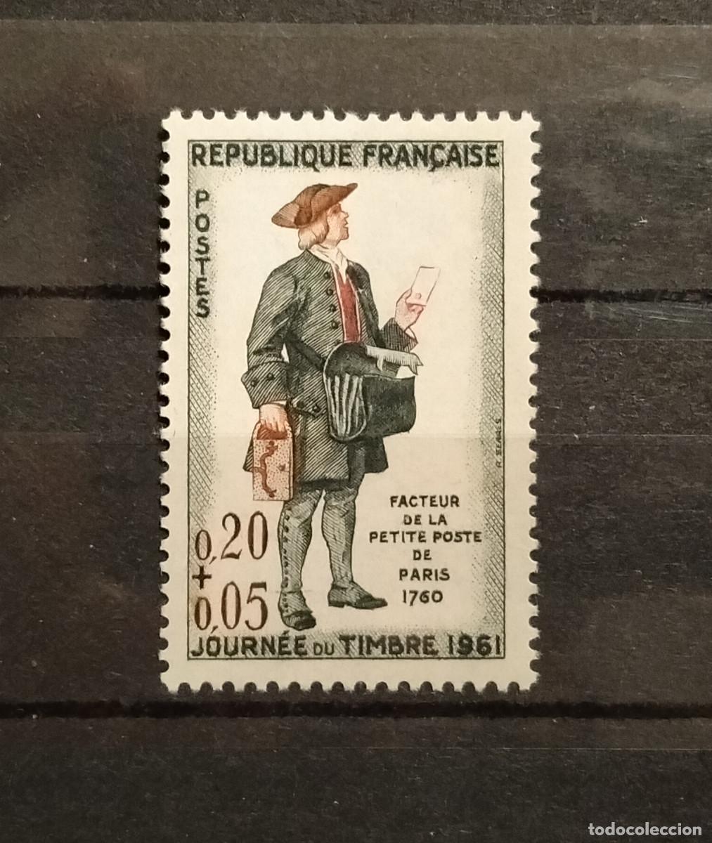 Briefmarken: Francia 1961 Yvert 1285 MH* D&iacute;a del Sello Cartero de Par&iacute;s en 1760