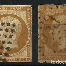 Sellos: FRANCIA - NAPOLEÓN III - 1853 - 10C - 2 SELLOS USADOS