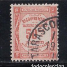 Sellos: FRANCIA, TASAS, 1908-25 YVERT Nº 47, 50 C. ROJO.. Lote 377887274