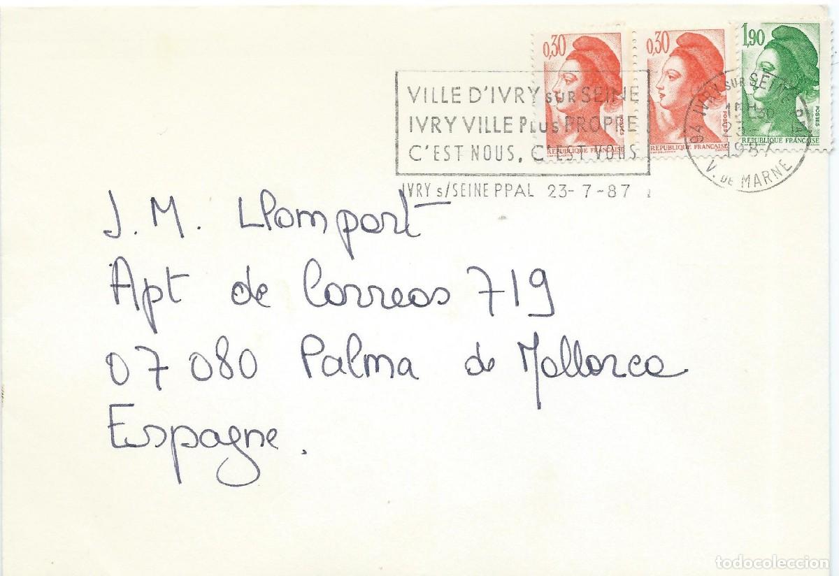Selos: 1987. FRANCIA/FRANCE. RODILLO/SLOGAN. IVRY, LA CIUDAD M&Aacute;S LIMPIA. MEDIO AMBIENTE/ENVIRONMENT.
