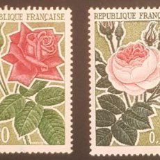 Sellos: FRANCIA 1962 - FLORES - ROSAS - FLEURS - FLOWERS - YVERT 1356/1357**. Lote 401847334