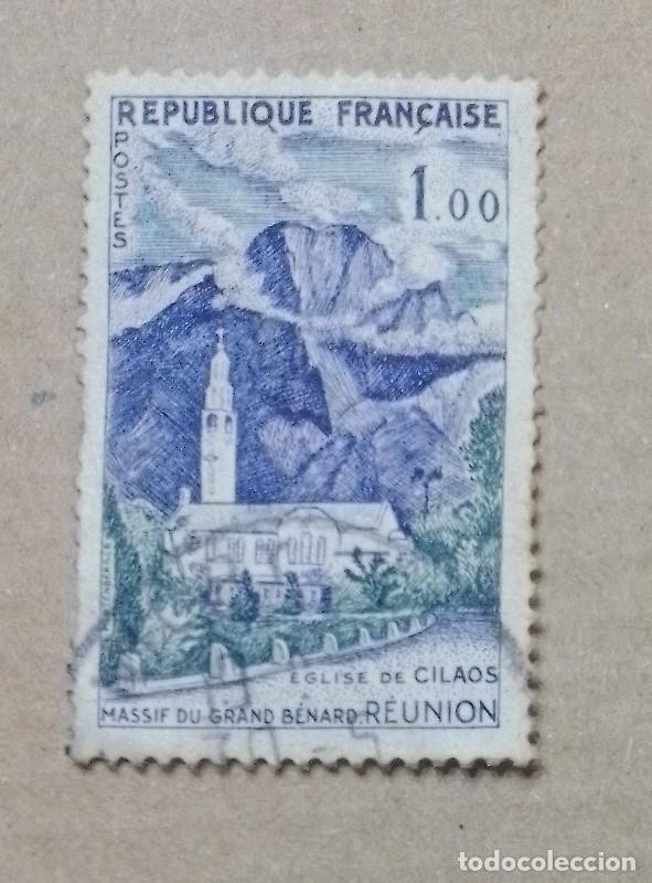 Sellos: sello Francia republique francaise eglise de cilaos 1.00