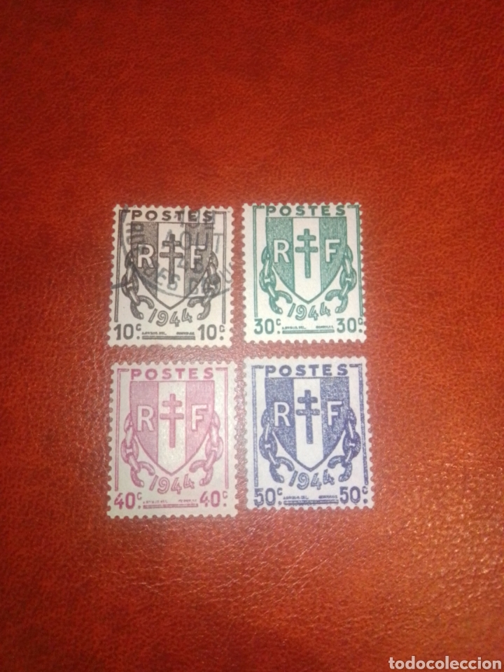 Sellos: Francia Libre escudos 1945 completa - Foto 1