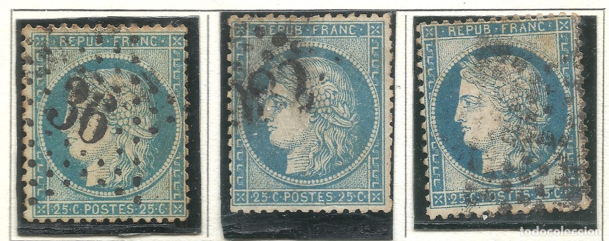 Briefmarken: SELLO FRANCIA YVERT 60A A&Ntilde;O 1871 USADO FIJASELLOS OBL LOSAGE GRANDS CHIFFRES