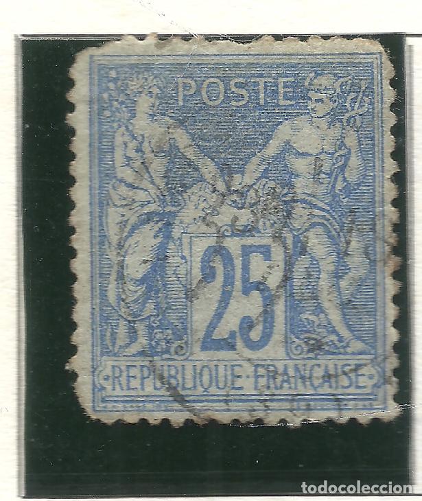 Timbres: SELLO FRANCIA YVERT 79 A&Ntilde;O 1876-77 USADO FIJASELLOS BLEU PALE
