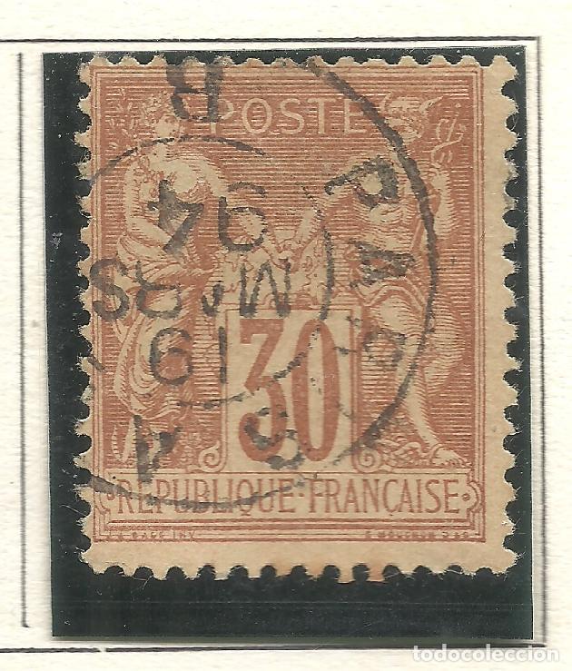 Briefmarken: SELLO FRANCIA YVERT 80a A&Ntilde;O 1876-77 USADO FIJASELLOS BRUN