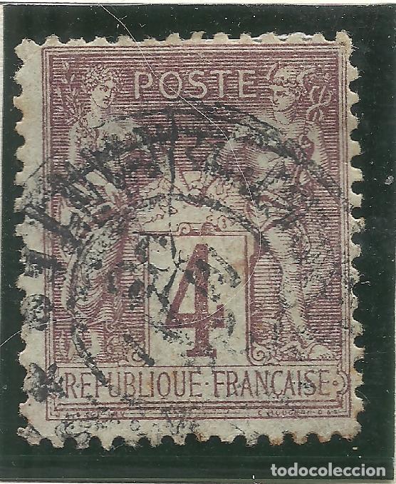 Timbres: SELLO FRANCIA YVERT 88b A&Ntilde;O 1877-80 USADO FIJASELLOS LILAS FONCE S AZURE