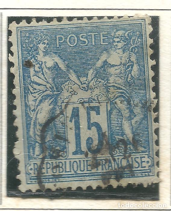 Timbres: SELLO FRANCIA YVERT 90 A&Ntilde;O 1877-80 USADO FIJASELLOS BLEU PALE S AZURE