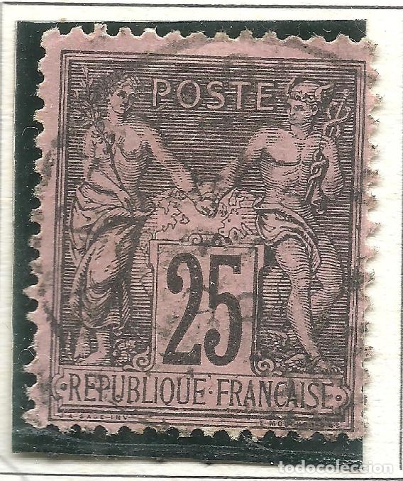 Timbres: SELLO FRANCIA YVERT 91 A&Ntilde;O 1877-80 USADO FIJASELLOS NOIR S ROUGE