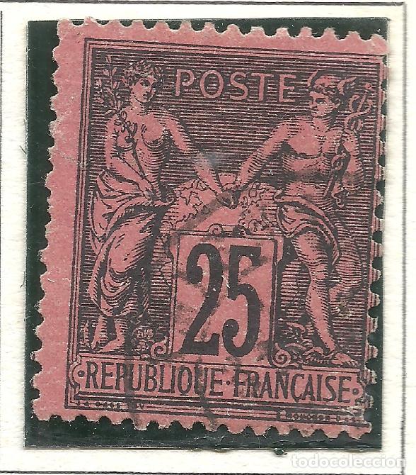 Timbres: SELLO FRANCIA YVERT 91a A&Ntilde;O 1877-80 USADO FIJASELLOS NOIR S ROUGE FONCE