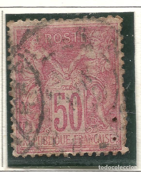 Sellos: SELLO FRANCIA YVERT 98a A&Ntilde;O 1884-90 USADO FIJASELLOS ROSE PALE