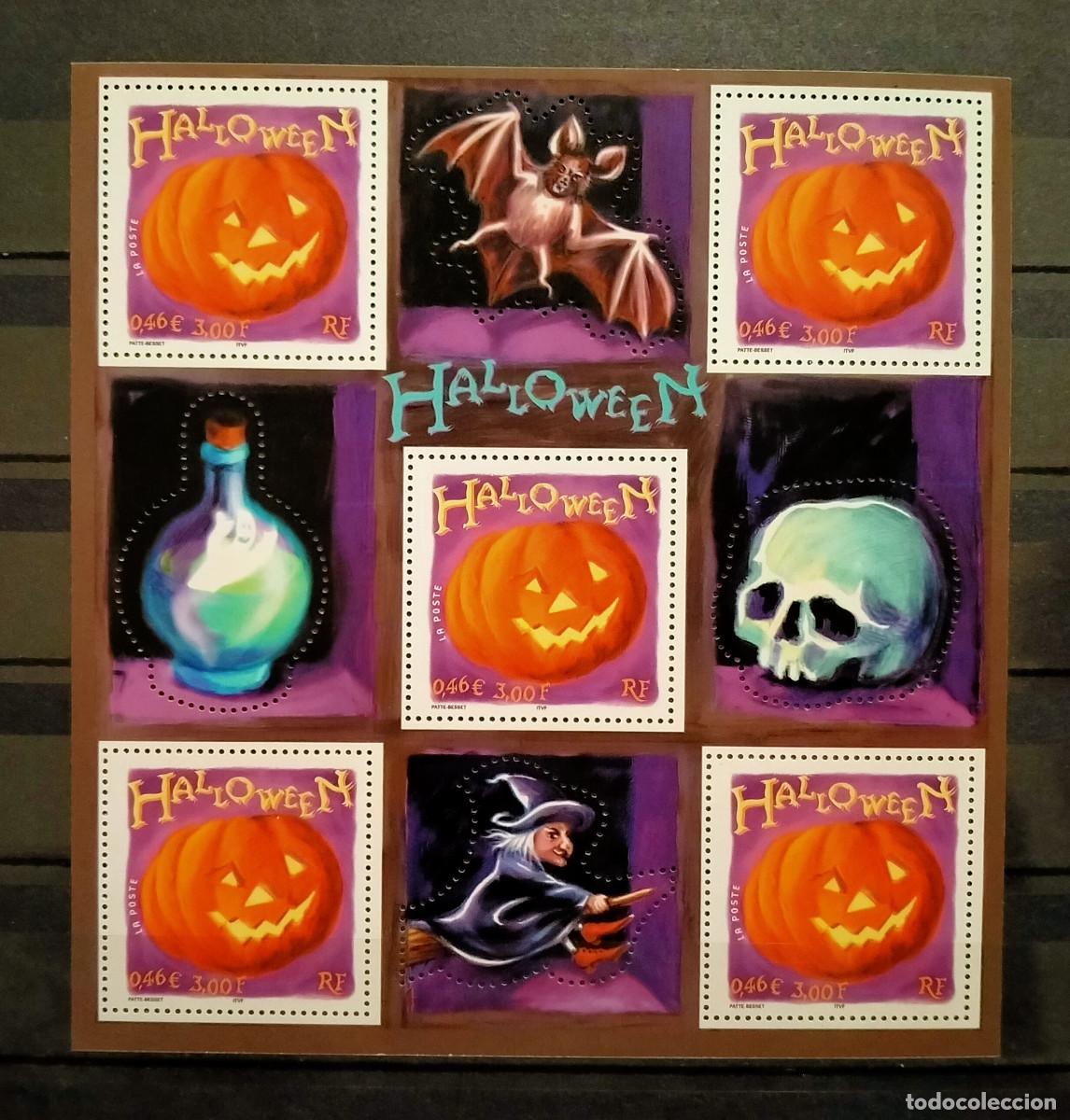 Timbres: Francia 2001 Yvert BF 40 (3428) MNH** Hoja Bloque Halloween