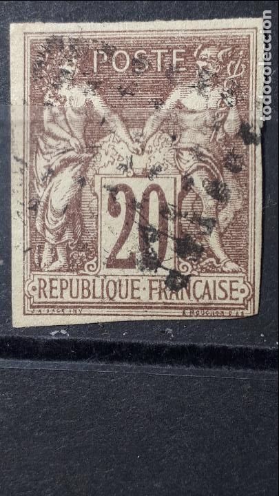 Sellos: FRANCIA. . 1876 &deg; . YVERT 67a. Sin dentar - Foto 1