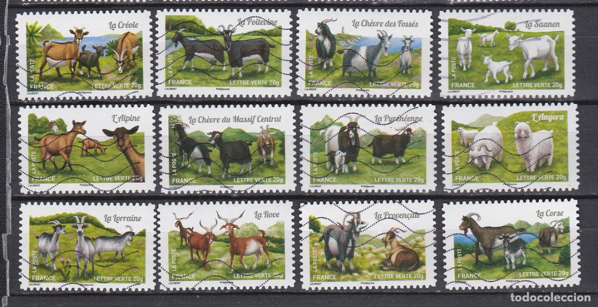 Selos: 2015 Serie Cabras de Francia Adhesiva sellos usados Yvert AD 1096 al 1107 art 10