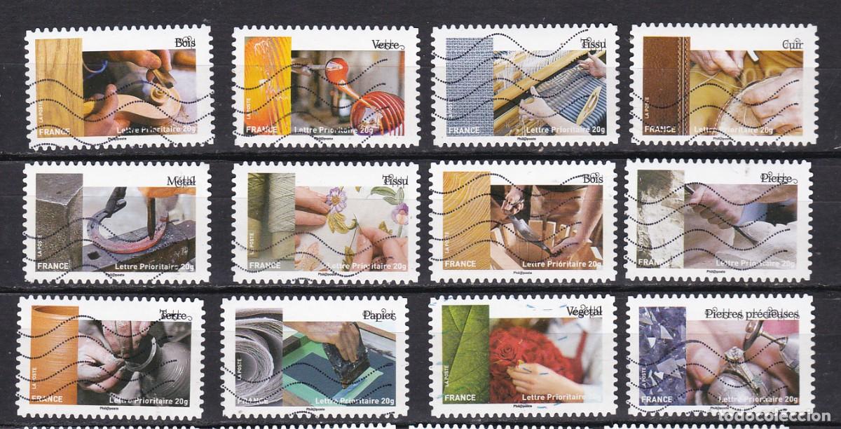 Stamps: 2015 Serie Artesanos de Francia Adhesiva sellos usados Yvert AD 1070 al 1081 art 1