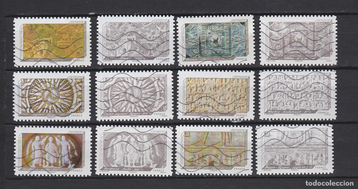 Selos: 2012 SERIE MURALES DE LOUVRE DE FRANCIA ADHESIVA SELLOS USADOS YVERT 650 AL 661 ART 1