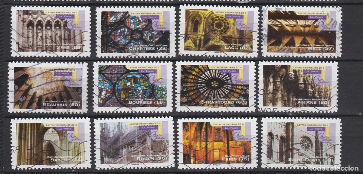 Briefmarken: 2011 SERIE ARTE G&Oacute;TICO DE FRANCIA ADHESIVA SELLOS USADOS YVERT AD : 552/563 art 3