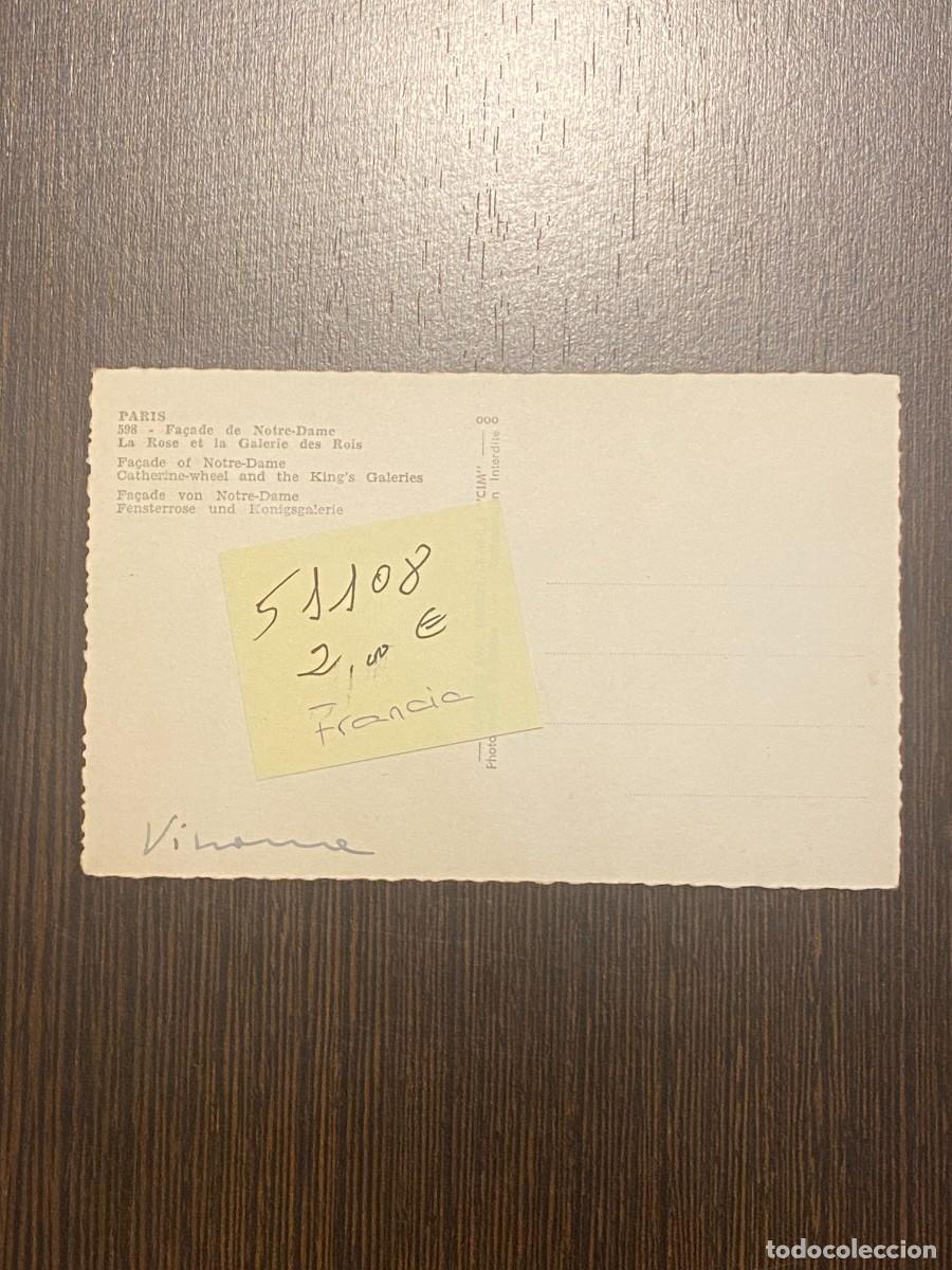 Sellos: N&ordm; 51108 POSTAL ROSTRO DE NOTRE AME PARIS - Foto 2