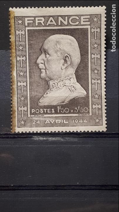 Sellos: FRANCIA. A&ntilde;o 1944 *. Yvert 606 - Foto 1