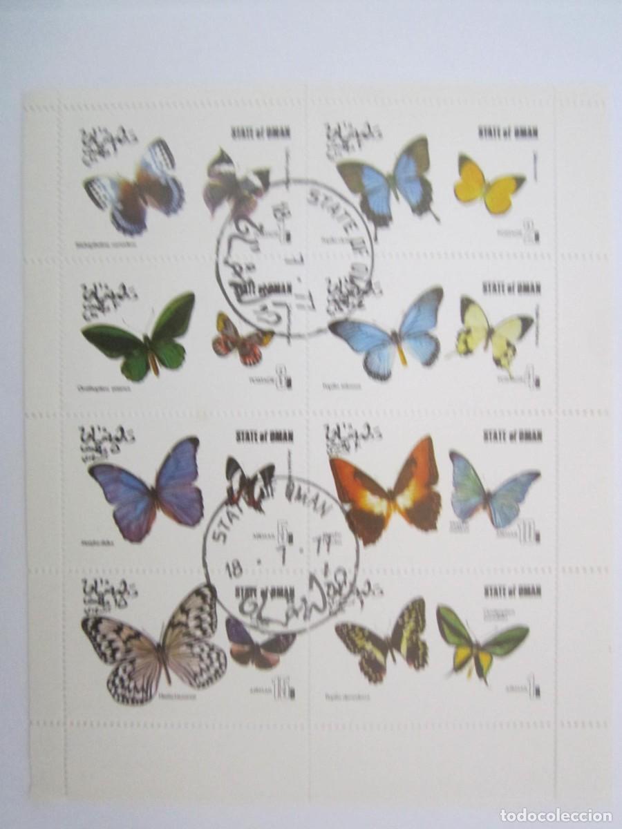 Francobolli: BLOQUE CON 8 SELLOS OMAN MARIPOSAS