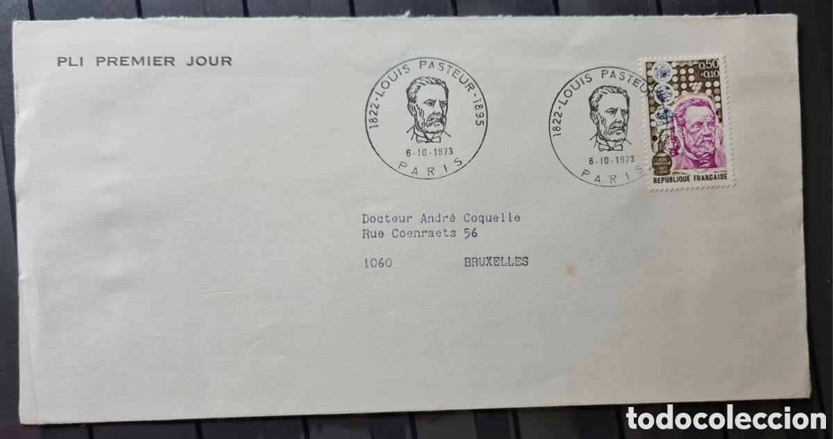 Sellos: Sobre primer d&iacute;a Louis Pasteur - Foto 1