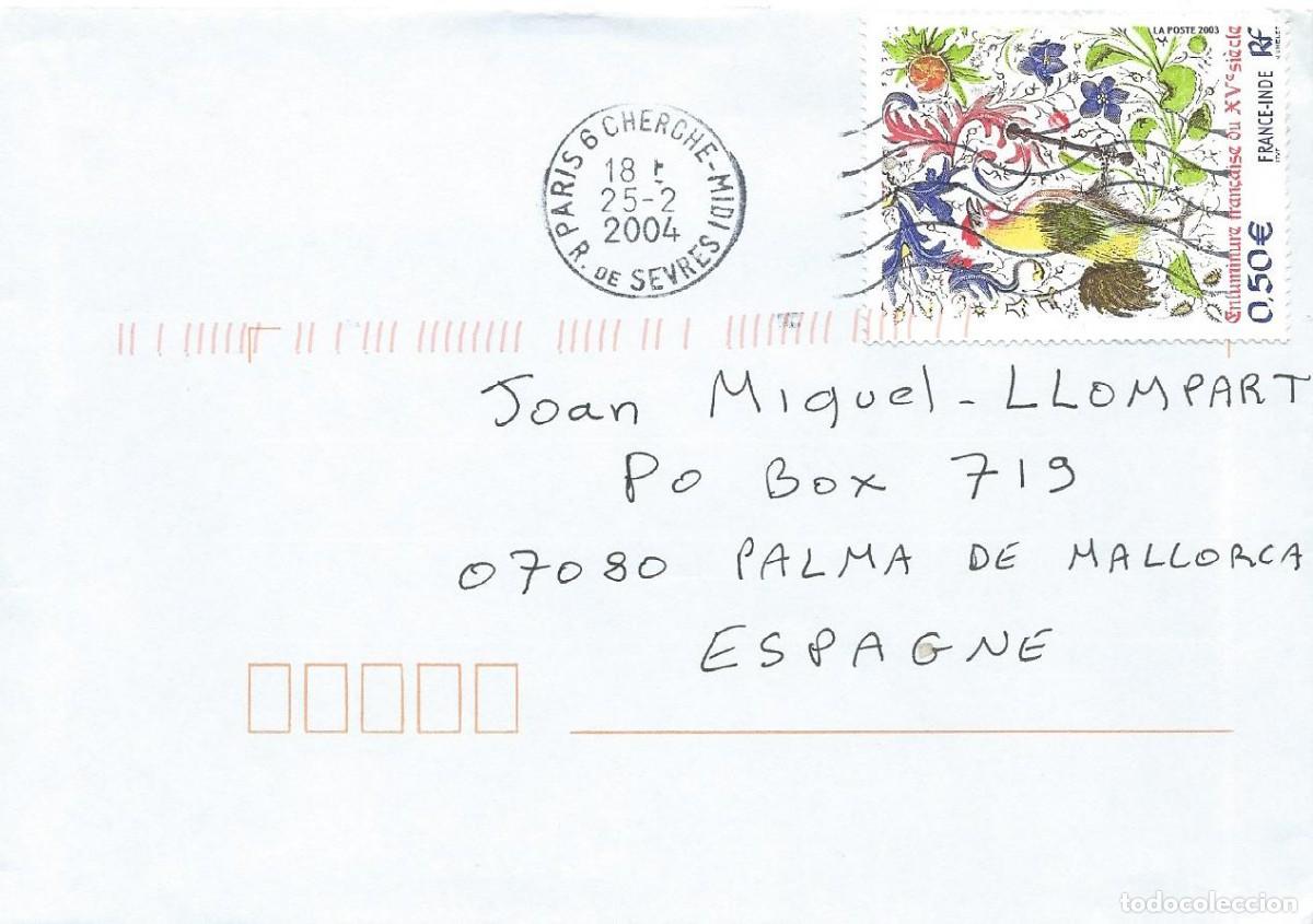 Sellos: 2004. FRANCIA/FRANCE. SOBRE CIRCULADO. YVERT 3629. GALLO. AVES. FAUNA.