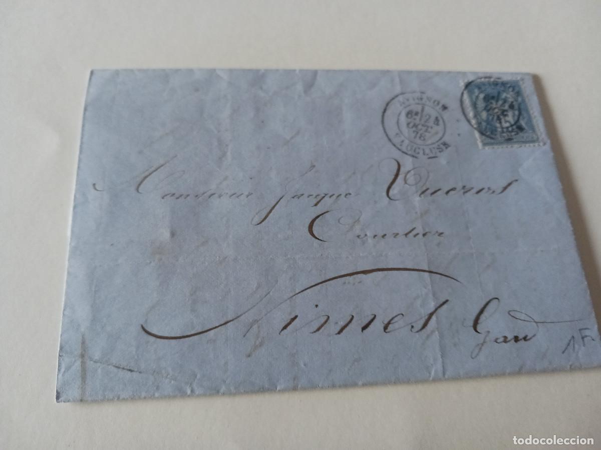 Selos: carta envuelta dirigida a nimes desde avignon, 1878
