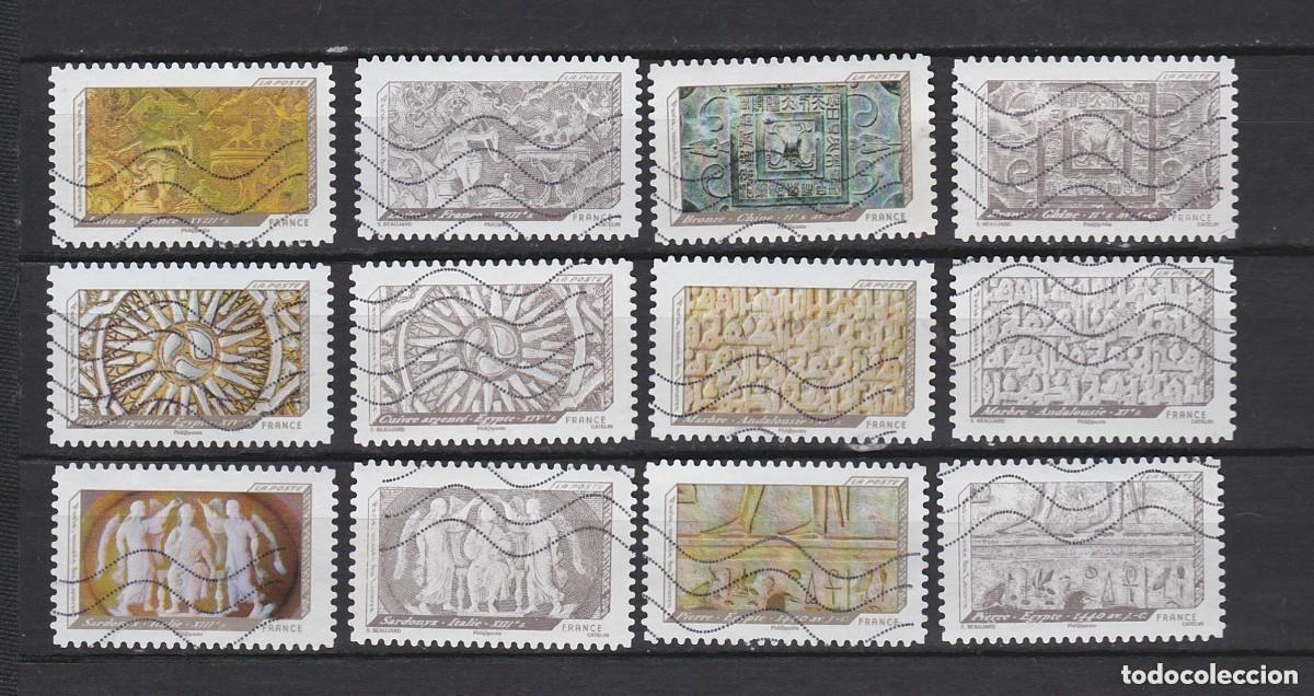 Francobolli: 2012 SERIE MURALES DE LOUVRE DE FRANCIA ADHESIVA SELLOS USADOS YVERT 650 AL 661 ART 7