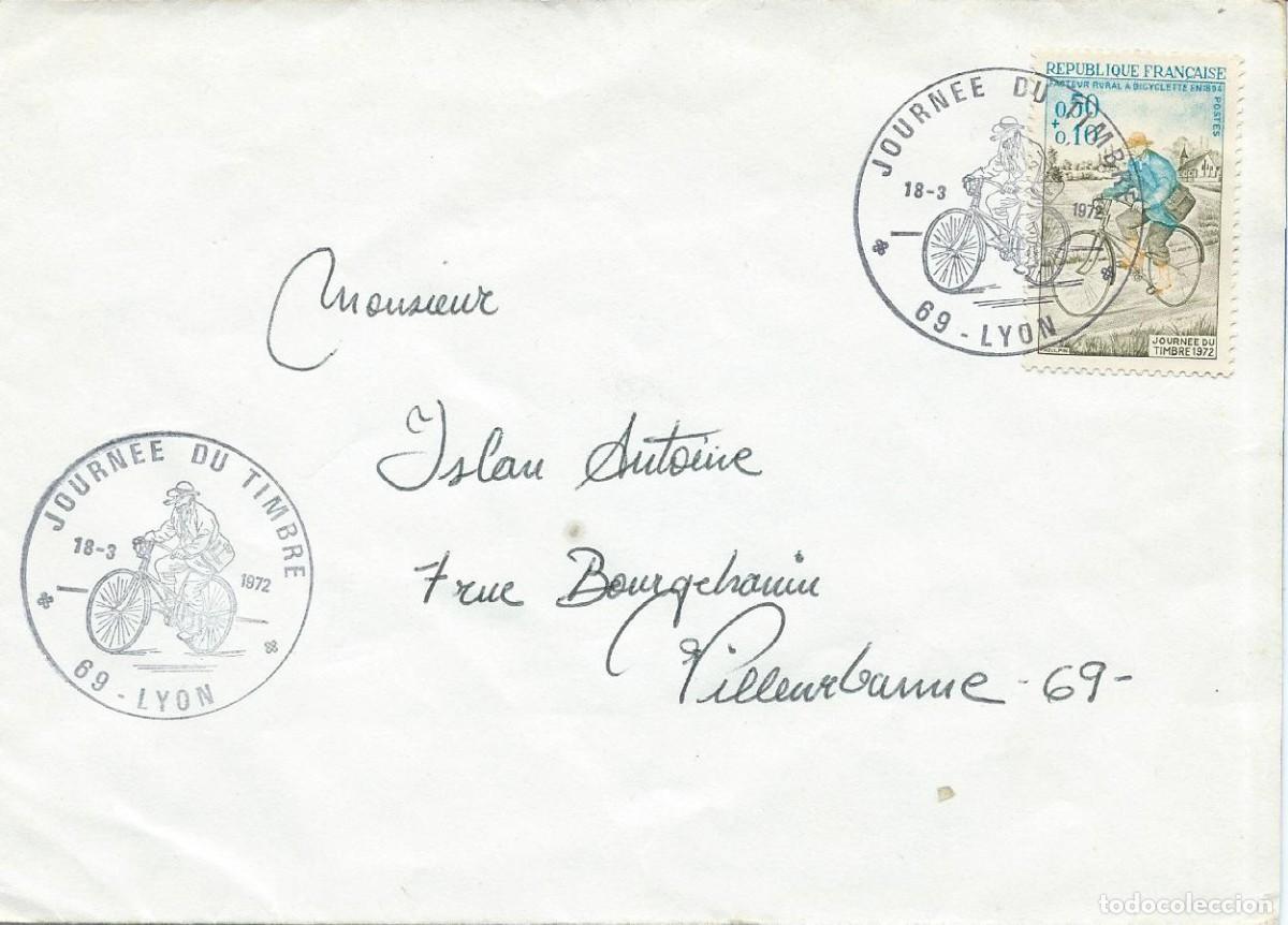 Sellos: 1972. FRANCIA/FRANCE. SPD/FDC. YT 1710. D&Iacute;A DEL SELLO/STAMP DAY. CARTERO/POSTMAN. BICICLETA/BICYCLE.