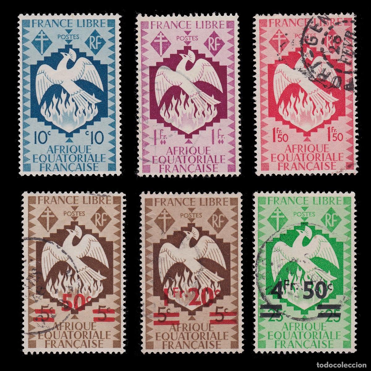 Selos: FRENCH EQUATORIAL AFRICA 1941-46.France Libre 6 STAMP USED + GIFT
