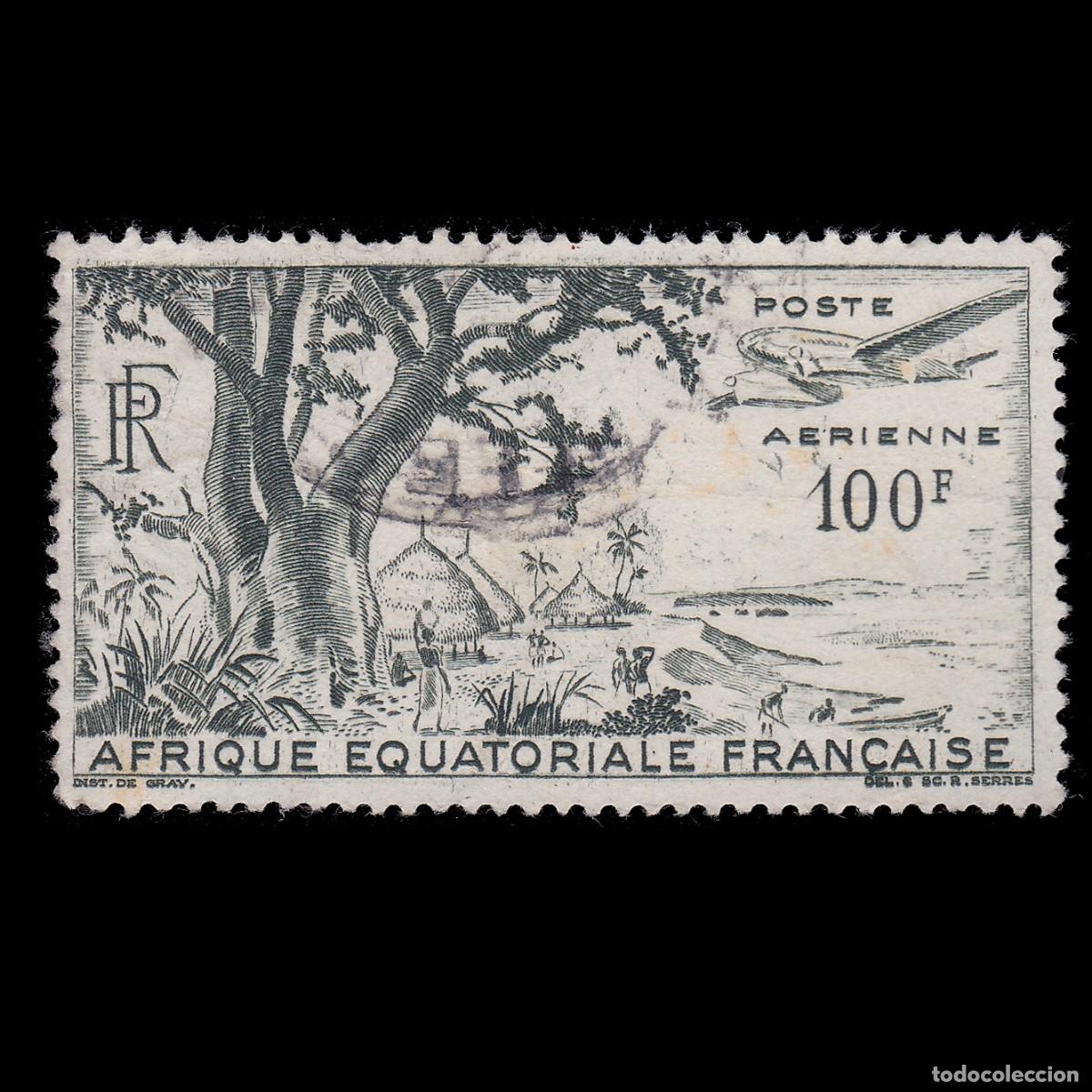 Selos: FRENCH EQUATORIAL AFRICA. AIR POST. 1946 100FR USED SCOTT C32 + GIFT