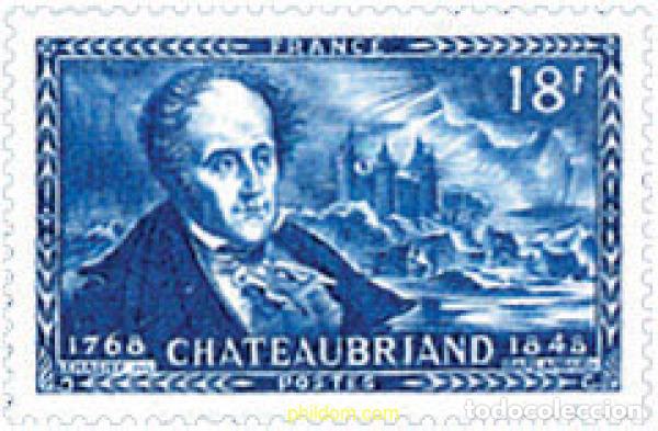 Briefmarken: 121088 MNH FRANCIA 1948 CENTENARIO DE LA MUERTE DE FRANCOIS RENE CHATEAUBRIAND