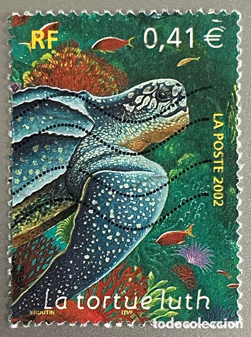 Briefmarken: Francia. Fauna Marina. Tortuga. 2002