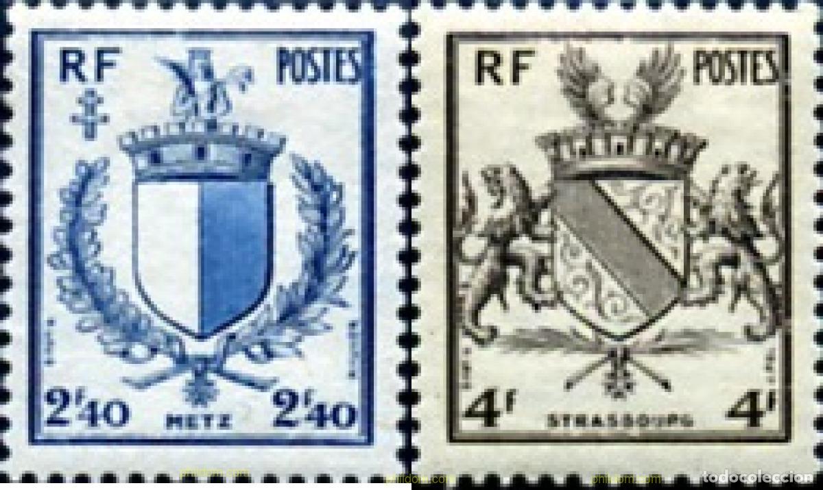 Stamps: 120911 MNH FRANCIA 1945 LIBERACION DE METZ Y DE ESTRASBURGO