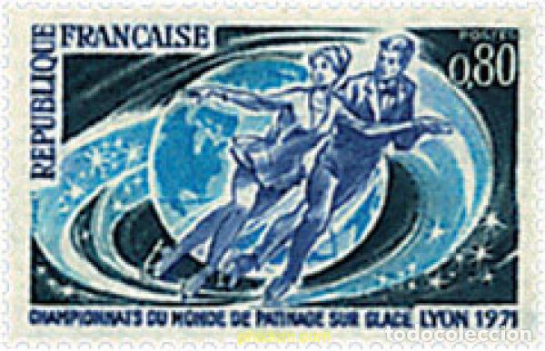 Briefmarken: 762548 HINGED FRANCIA 1971 CAMPEONATOS DEL MUNDO DE PATINAJE SOBRE HIELO