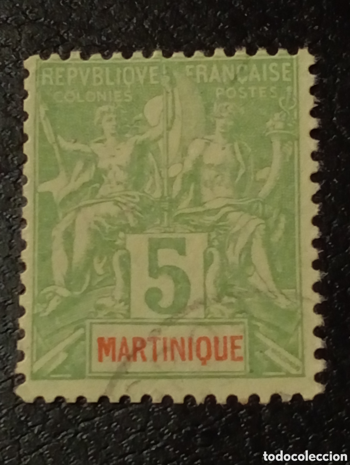 Briefmarken: Martinica 1899, Navegaci&oacute;n y Comercio 5c, Scott n.&deg; 37, MB