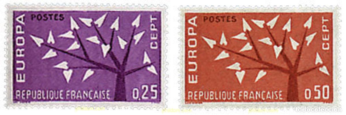 Stamps: 62067 MNH FRANCIA 1962 EUROPA CEPT. ARBOL CON 19 HOJAS