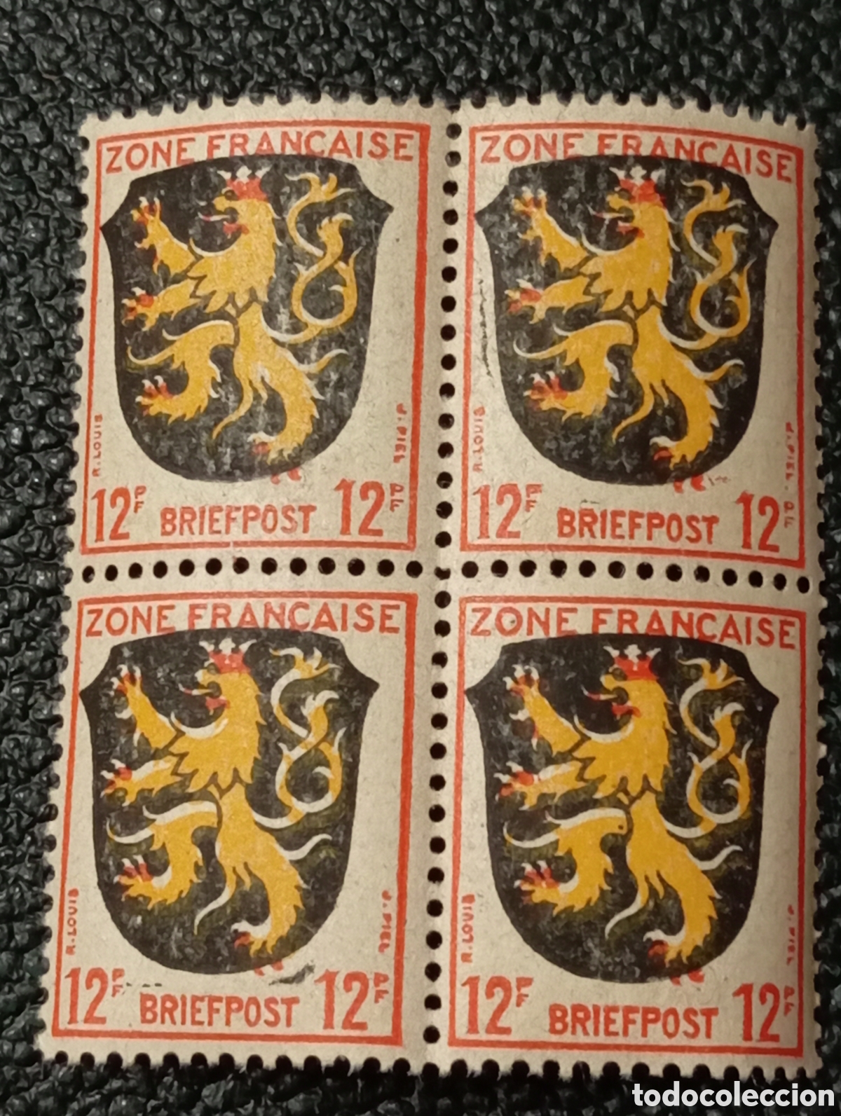 Francobolli: Zona Francesa Allg. Edici&oacute;n Michel n&uacute;mero 6 nuevo bloque de 4 Nuevos MNH**