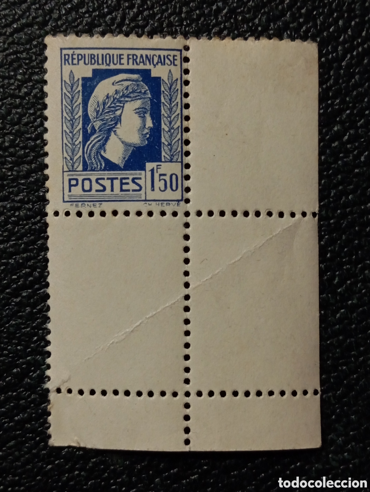 Timbres: Sellos Rep&uacute;blica Francesa, 1,50 fr. 1944, nuevo
