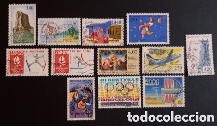 Sellos: FRANCIA 1992: LOTE SELLOS usados