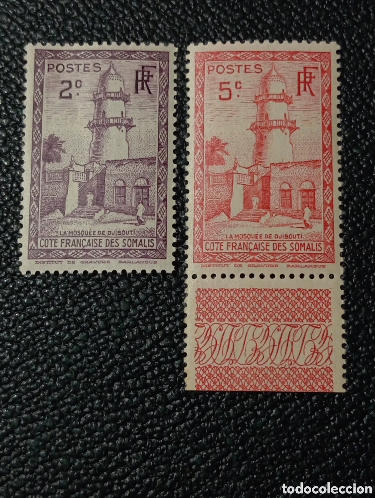 Timbres: Sellos FRANCIA, SOMALIA, 2C,5C,A&Ntilde;O 1938, Nuevo MNH**