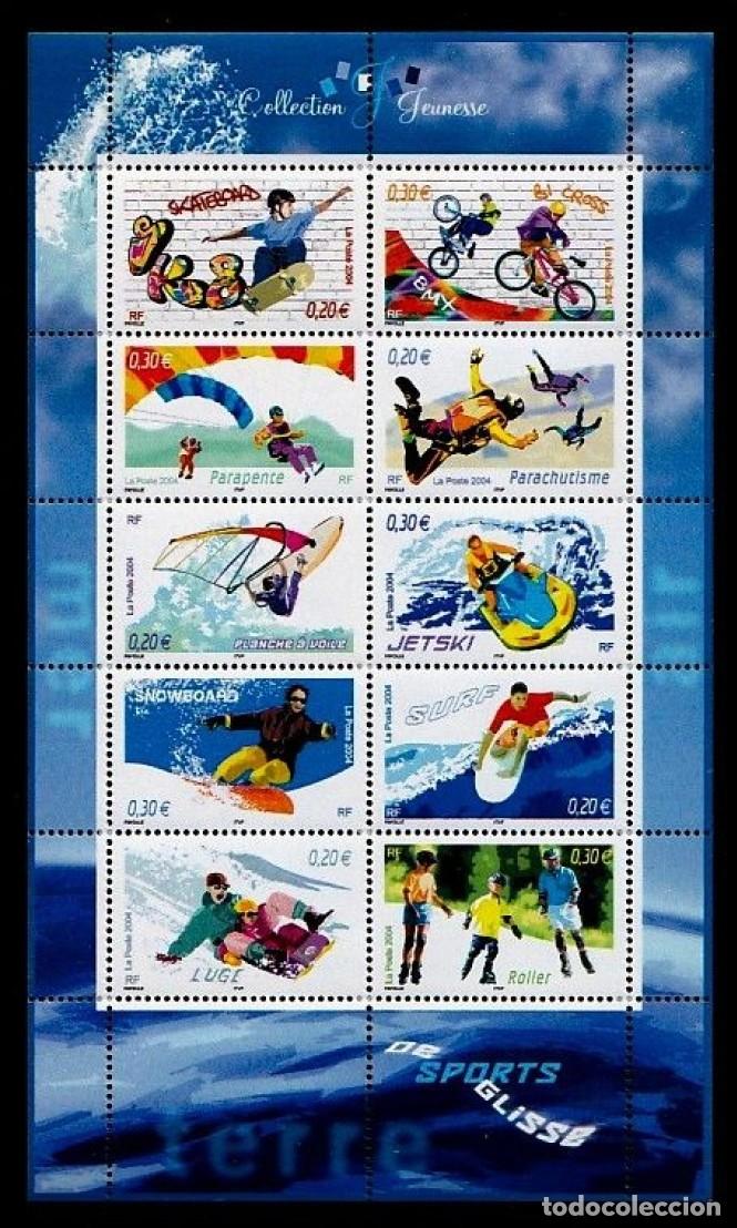 Sellos: FRANCIA 2004 - DEPORTES DE DESLIZAMIENTO - YVERT HB-76**