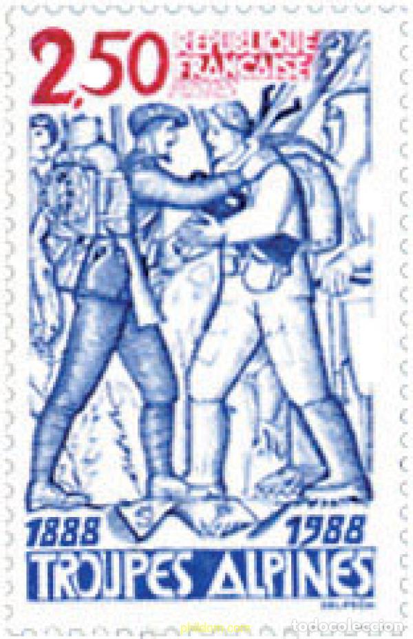 Sellos: 124017 MNH FRANCIA 1988 CENTENARIO DE LAS TROPAS ALPINAS