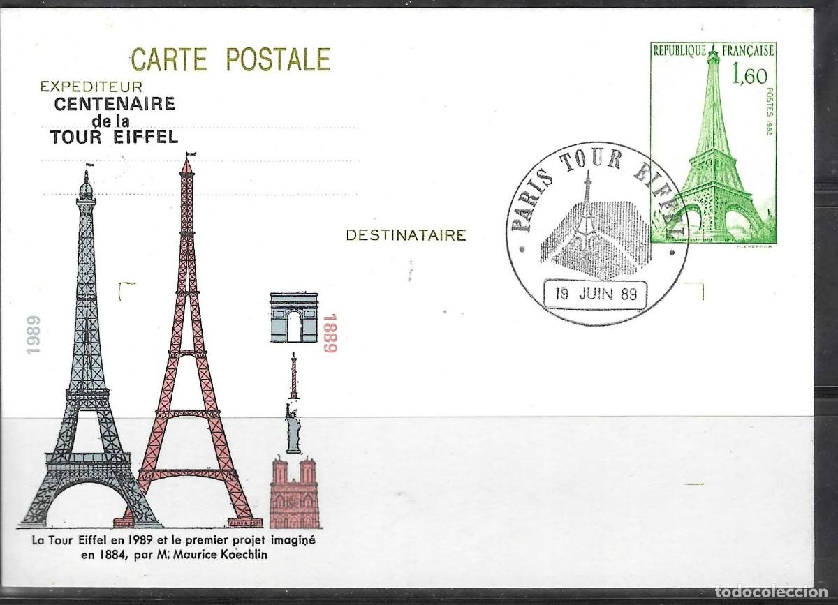 Sellos: ENTERO POSTAL DE FRANCIA 1989, CENTENARIO DE LA TORRE EIFFEL - Foto 1