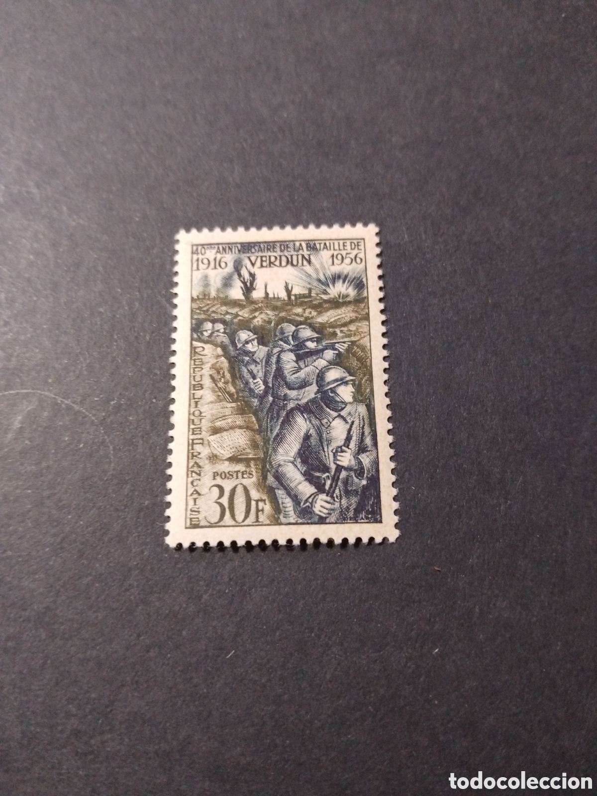 Briefmarken: Francia. 1956. 40 aniversario de la batalla de Verd&uacute;n.