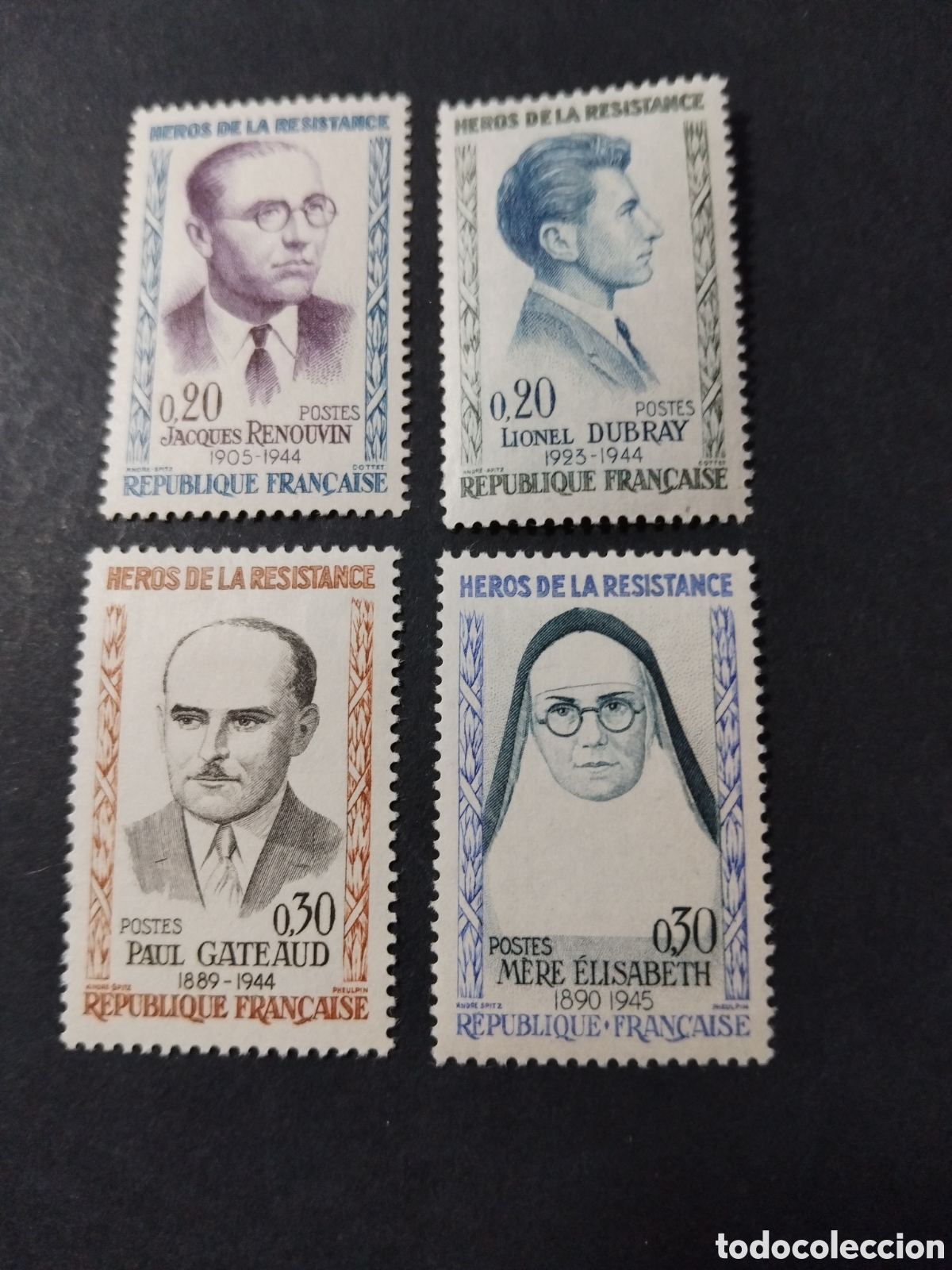 Briefmarken: Francia. 1961. H&eacute;roes de la resistencia.