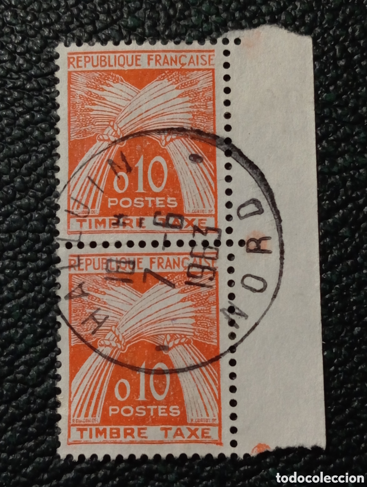 Sellos: Par Sellos Francia tasas1963 N&deg;91